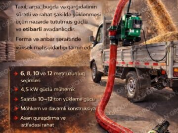Şlanq formasında yem,arpa,plastik və s. yükləyici elevator şnek