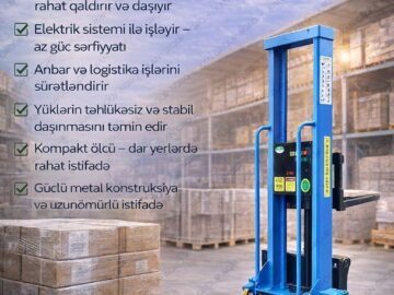 Pultla idarə olunan elektron transpalet.