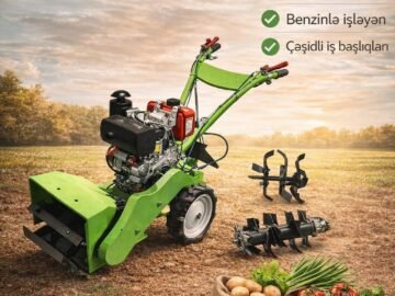 Kultivator frez. 12 HP at gücü Benzin yanacaqlı alaq təmizləyən,torpaq yumşaldan.